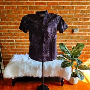 Womens Black Short Sleeve Blouse